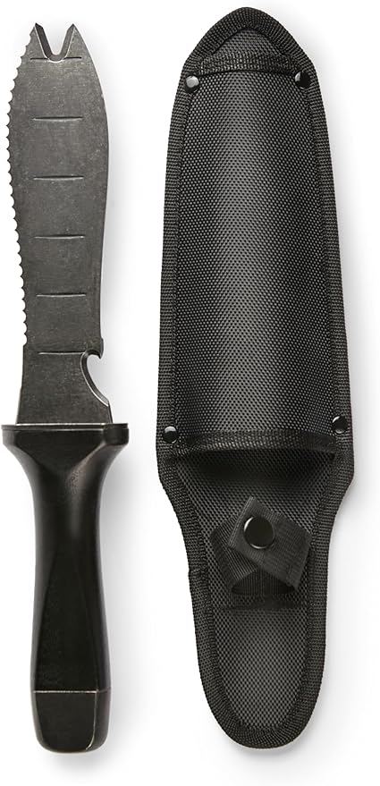 Hori Hori Garden Knife, Traditional Japanese Weeding Tool with ergonomic wooden handle. Hori garden tool with 7'inch blade with case. (Weeder blade)-VerdiqueGarden