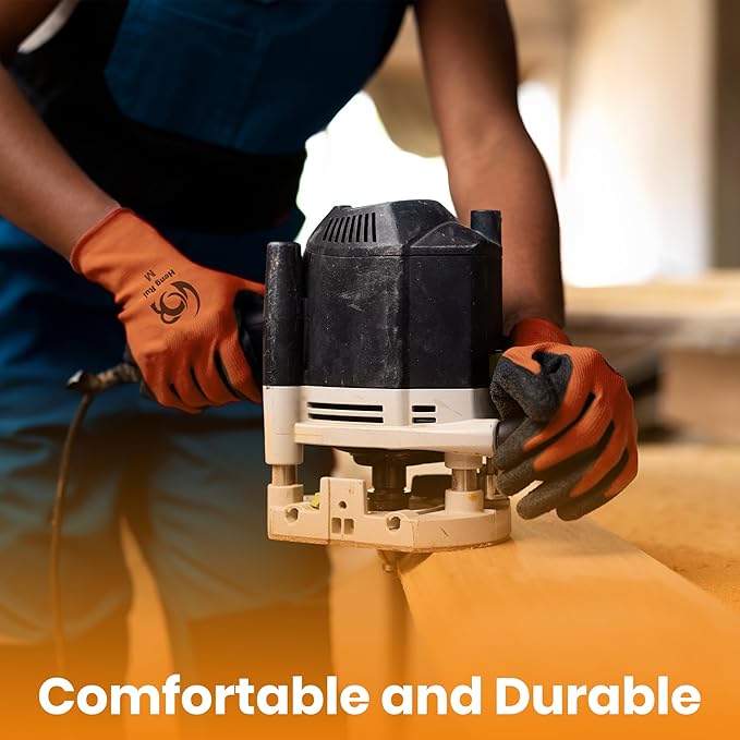 10 OR 20 Pairs Work Gloves–Heavy Duty Rubber Coated Safety Work Gloves–Multipurpose Gloves-VerdiqueGarden