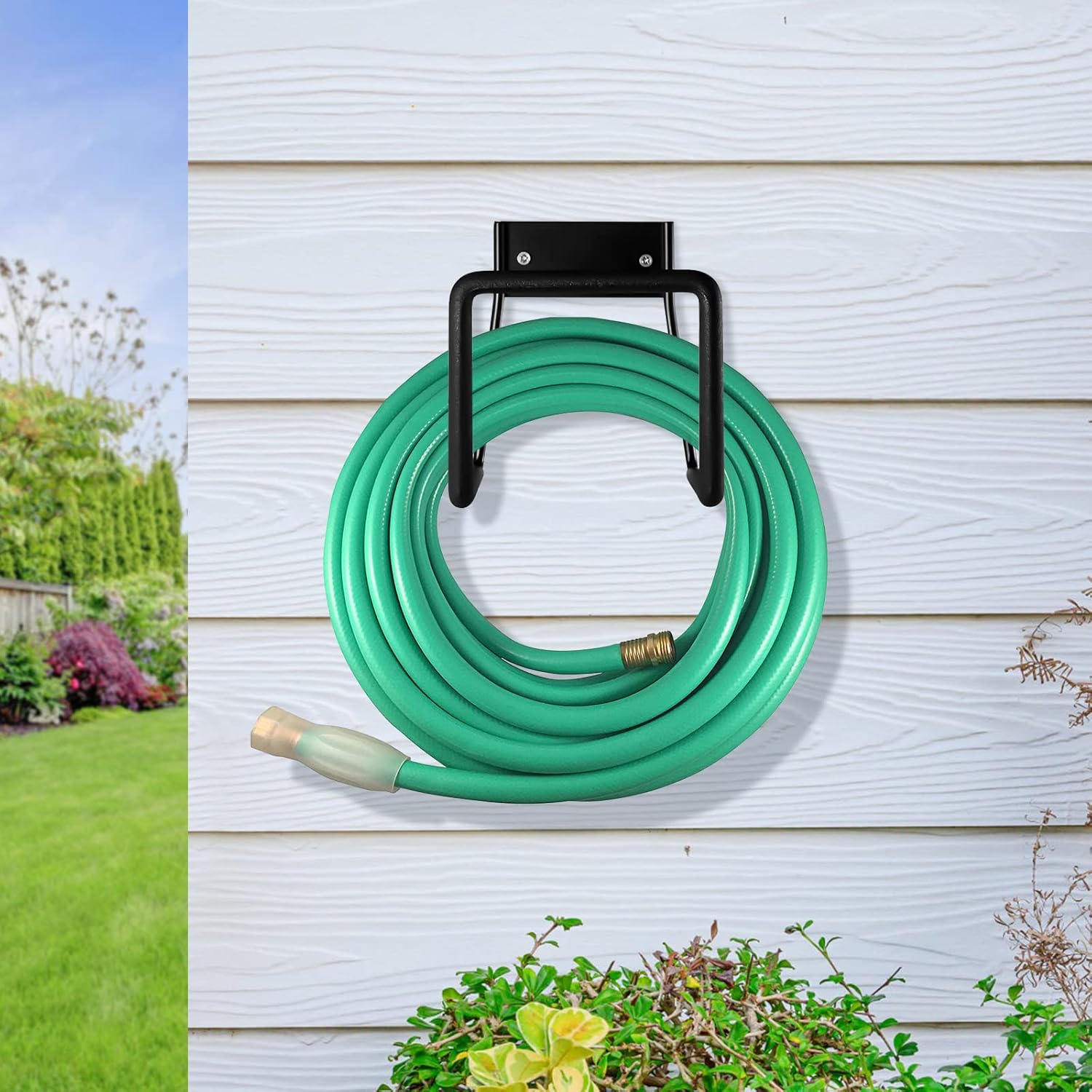 Hose Hanger, Heavy Duty Metal Hose Holder Wall Mount, Hook for Garden Hose/Expandable Hose/Hose Reel/Water Hose/Pocket Hose/Flexable Hose/Magic Hose (Hose Holder 175 Ft)-VerdiqueGarden