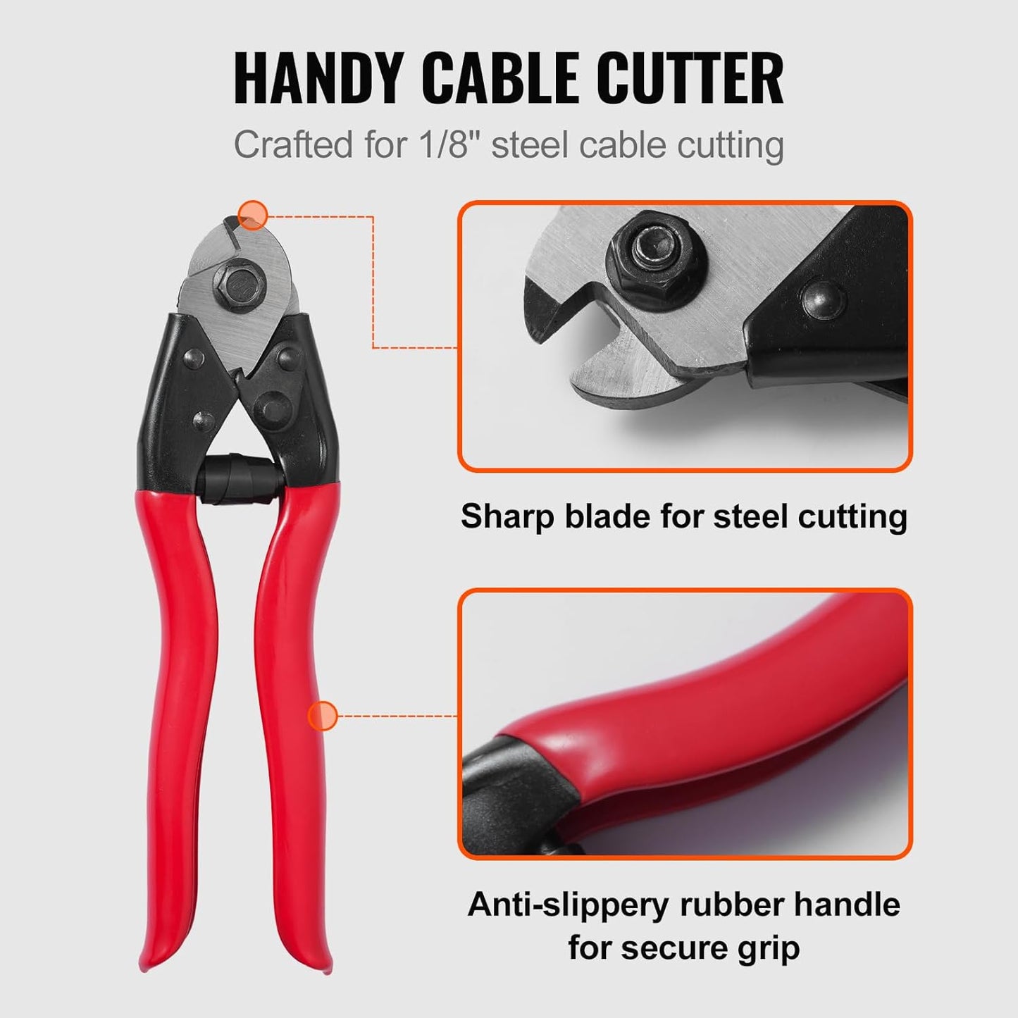 VEVOR T316 Deck Railing Cable, 1/8" Stainless Steel Wire Rope 300 ft with Cutter Kit, 7x7 Strands Construction Marine Aircraft Grade for Handrail Stair Decking Fence Outdoors-VerdiqueGarden