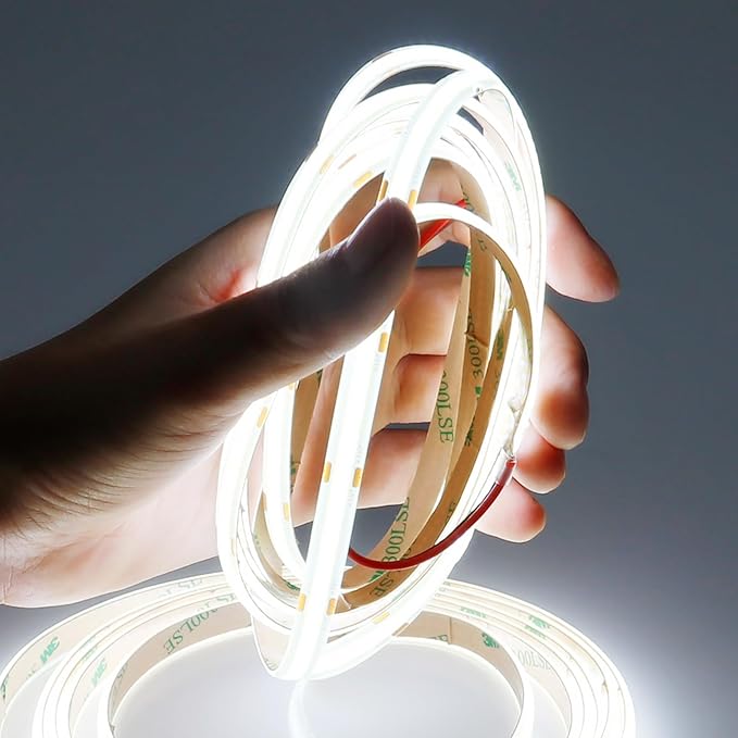 15M/49.2ft 24V COB LED Strip Light Waterproof IP65 Cool White 6000K Uniform Glow 5760LEDs CRI 93+ Flexible LED Tape Lights for DIY Cabinet Bedroom Kitchen Home Decor(No Power Supply)-VerdiqueGarden