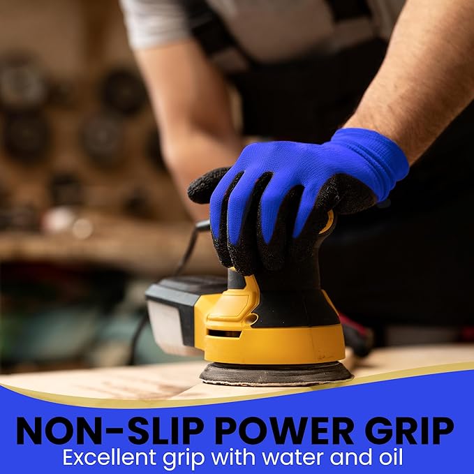 10 OR 20 Pairs Work Gloves–Heavy Duty Rubber Coated Safety Work Gloves–Multipurpose Gloves-VerdiqueGarden