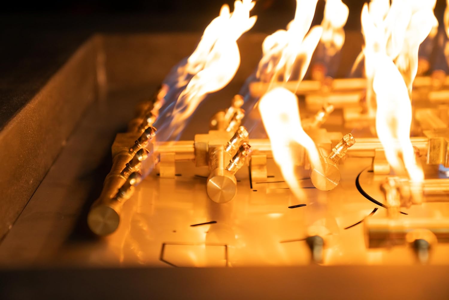 32" Inch Brass Jet Burner for Round & Square Fire Pit - Natural Gas or Propane Fire Pit Fireplace - Premium Fire Pit Burner for Outdoor (32" Inch, Natural Gas)-VerdiqueGarden