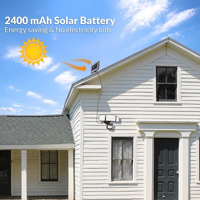 LEPOWER 1600LM LED Solar Security Lights Motion Outdoor, 5500K White Light, IP65 Waterproof Outdoor Flood Solar Light for Yard, Garage（Brown）-VerdiqueGarden