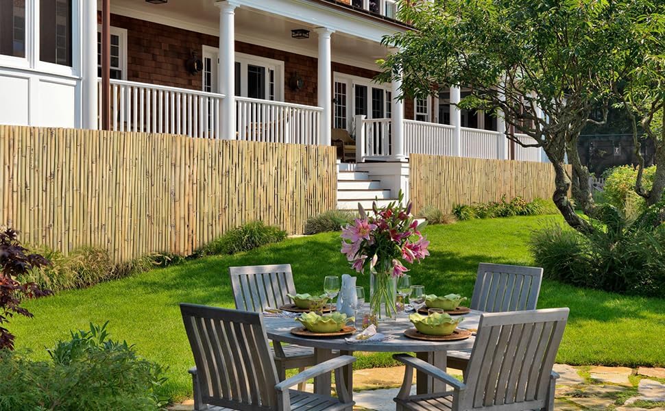 Natural Bamboo Fence, 6 feet x 8 feet Bamboo Fencing Screen for Garden, Rolled Privacy Fence Screen for Indoor or Outdoor (1.8m x 2.4m Approx)-VerdiqueGarden