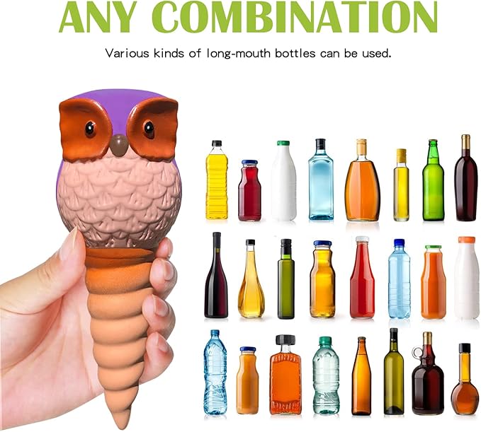 Hunthawk Plant Watering Stakes Owl, Self Watering Spikes Automatic Terracotta Spiral Devices with Irrigation Watering System for Outdoor Indoor Plants 6 Pcs-VerdiqueGarden