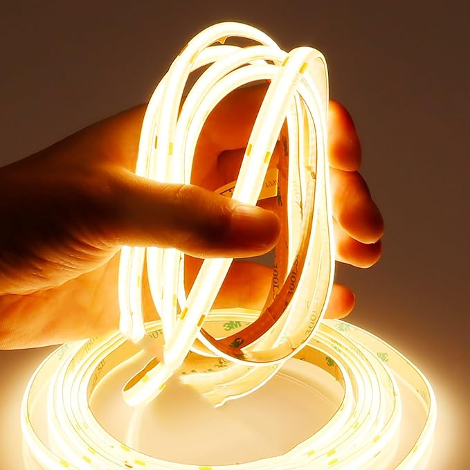 15M/49.2ft 24V COB LED Strip Light Waterproof IP65 Warm White 3000K Uniform Glow 5760LEDs CRI 93+ Flexible LED Tape Lights for DIY Cabinet Bedroom Kitchen Home Decor(No Power Supply)-VerdiqueGarden