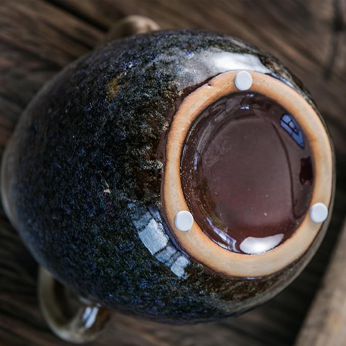 Brown Gradient Ceramic Vase with 2 Handles, Modern Farmhouse Decor, Rustic Terracotta Pottery, Decorative Flower Vases, Clay Small Vase, Centerpiece for Dining Table - 7 Inch Tall-VerdiqueGarden