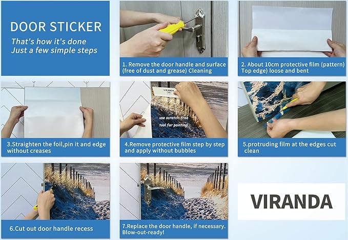 3D Peel & Stick Murals - Wooden Door Wallpaper - Self-Adhesive, Removable PVC - Waterproof - Bedroom/Living Room Decor - 35.4 x 78.7 inch-VerdiqueGarden