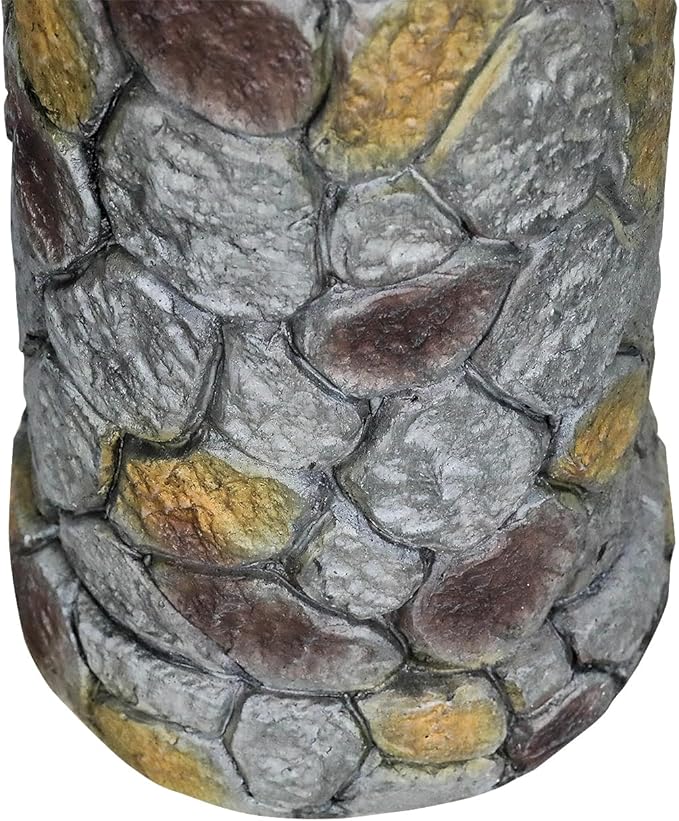 SunJet 25.7” High x 15.3” Diameter Concrete Bird Bath with Faux Stone Finish - Outdoor Water Fountain with Electric Pump - Birdbath for Garden, Patio, Yard, Lawn Décor-VerdiqueGarden