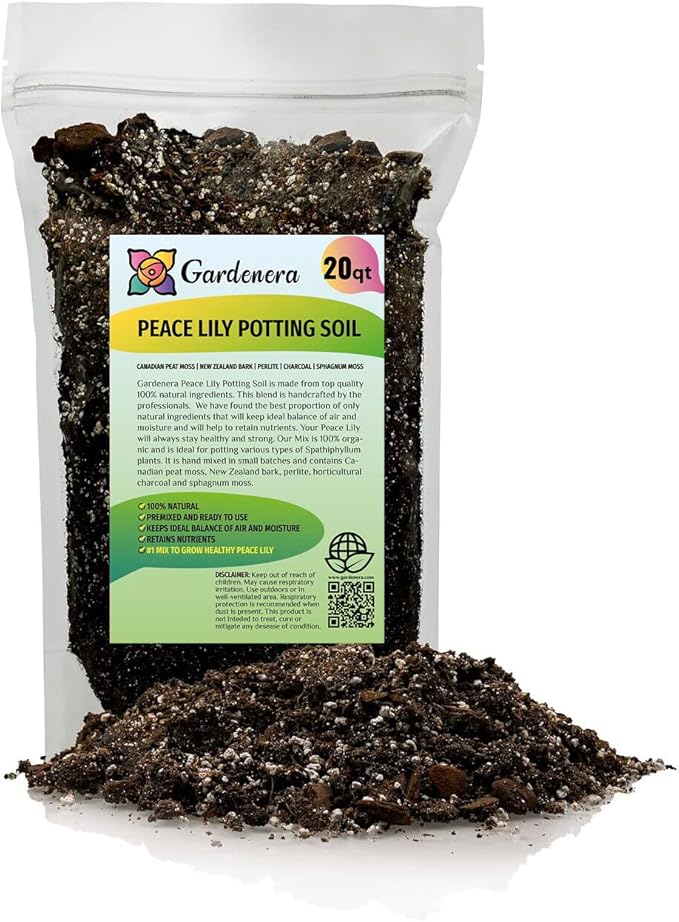 Gardenera's Premium Peace Lily Potting Mix The Perfect Growing Environment for Your Indoor Plants in Planters, Pots, and Containers [20 Quart Bag]-VerdiqueGarden