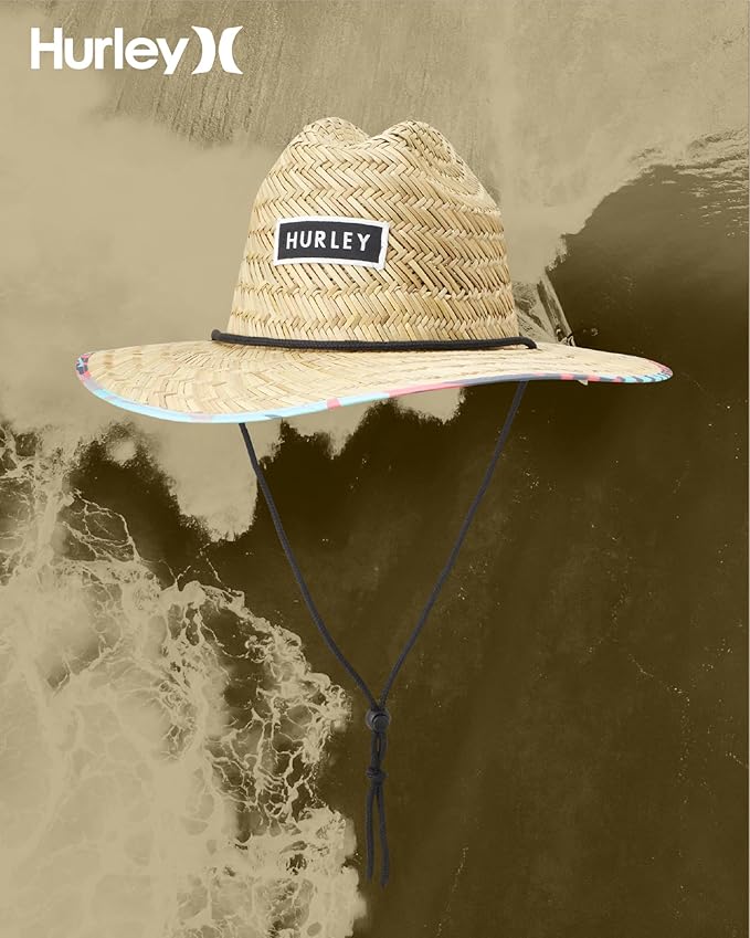 Hurley Men's Straw Hat - Bayside Lifeguard Straw Sun Hat-VerdiqueGarden