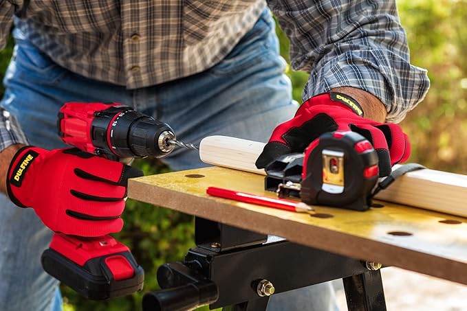 DULFINE High Performance Work Gloves For Men(12 Pairs Pack), High Dexterity Touch Screen For Multipurpose,Excellent Grip (Extra Large)-VerdiqueGarden