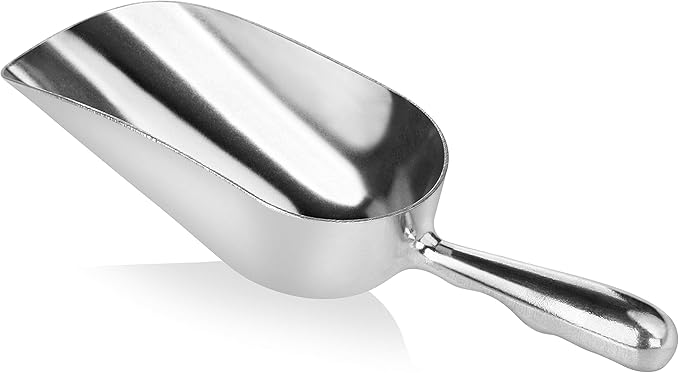 New Star Foodservice 34509 One-Piece Cast Aluminum Round Bottom Bar Ice Flour Utility Scoop, 5-Ounce, Silver (Hand Wash Only)-VerdiqueGarden