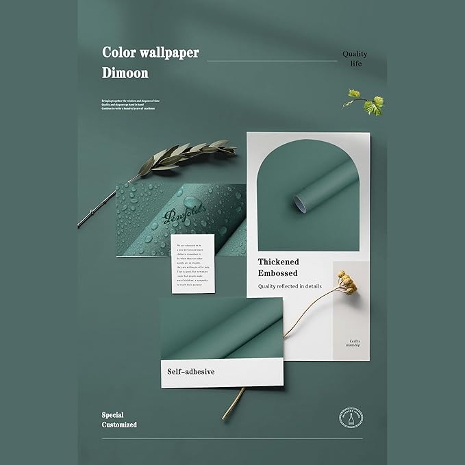 Dimoon 78.7''x17.7'' Blue Peel and Stick Wallpaper Contact Paper Modern Self Adhesive Wall Paper Removable Renter Friendly Textured Solid Color Shelf Vinyl Roll (78.7''x17.7'',Sapphire Blue)-VerdiqueGarden