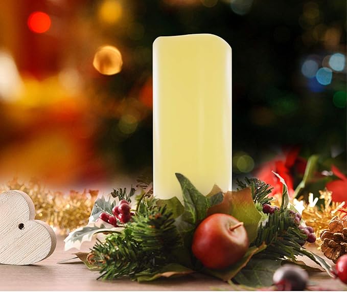 iZAN 1 PCS Outdoor Flameless LED Pillar Candle with Remote & Timer - Long Lasting Waterproof Flickering Battery Operated Electric Candle for Christmas Lantern Party Wedding Decoration 3"x8"-VerdiqueGarden
