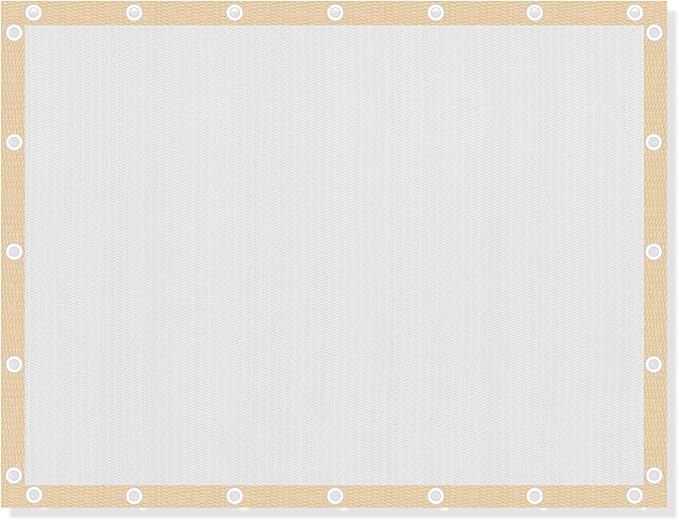 VICLLAX Shade Fabric Sun Shade Cloth with Every 2 FT Grommets for Patio Garden Pergola Cover Canopy 7x24 FT, Cream-VerdiqueGarden