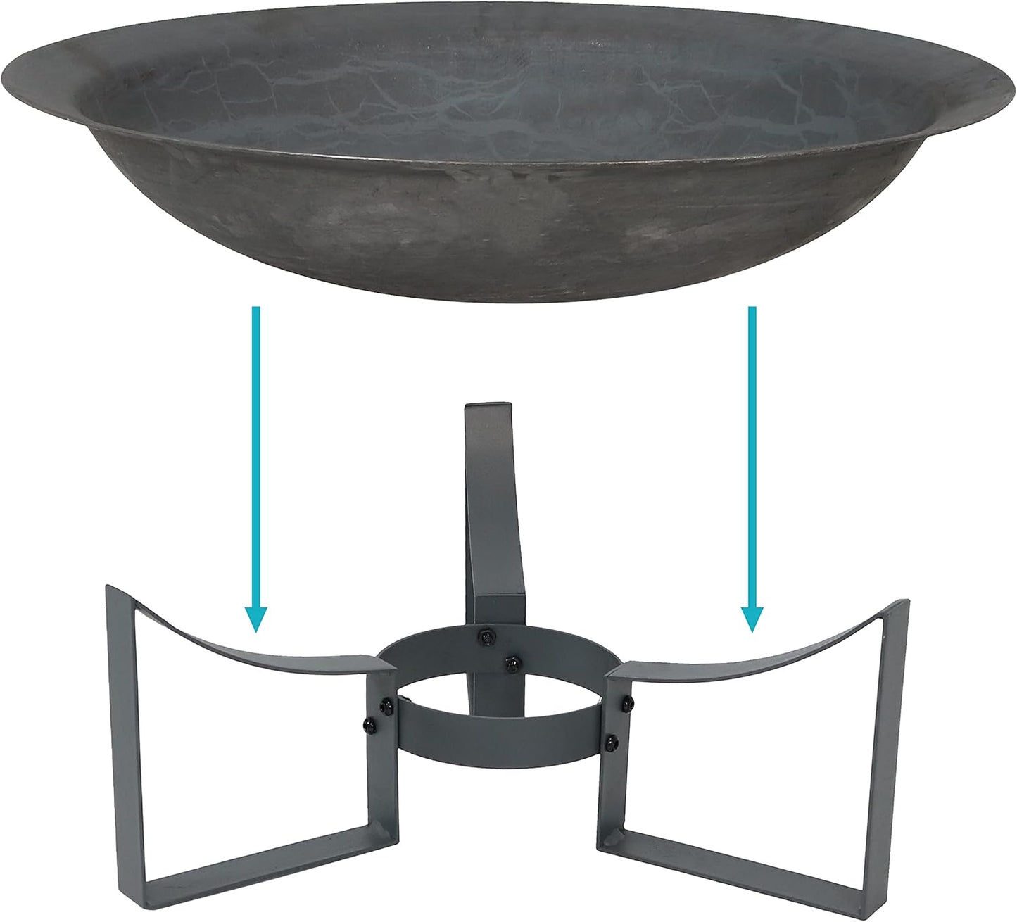 Sunnydaze 24-Inch Cast Iron Modern Fire Pit Bowl with Stand - Lightweight and Portable Design-VerdiqueGarden