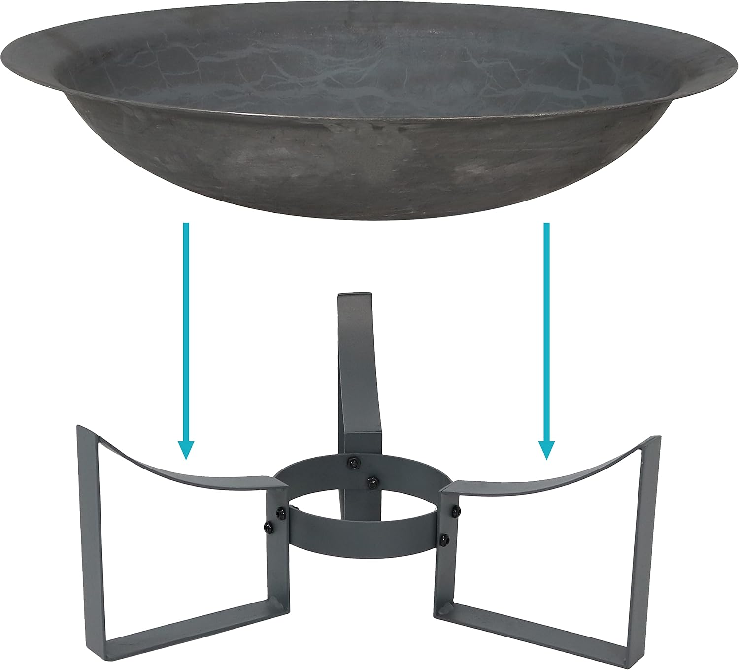 Sunnydaze 24-Inch Cast Iron Modern Fire Pit Bowl with Stand - Lightweight and Portable Design-VerdiqueGarden