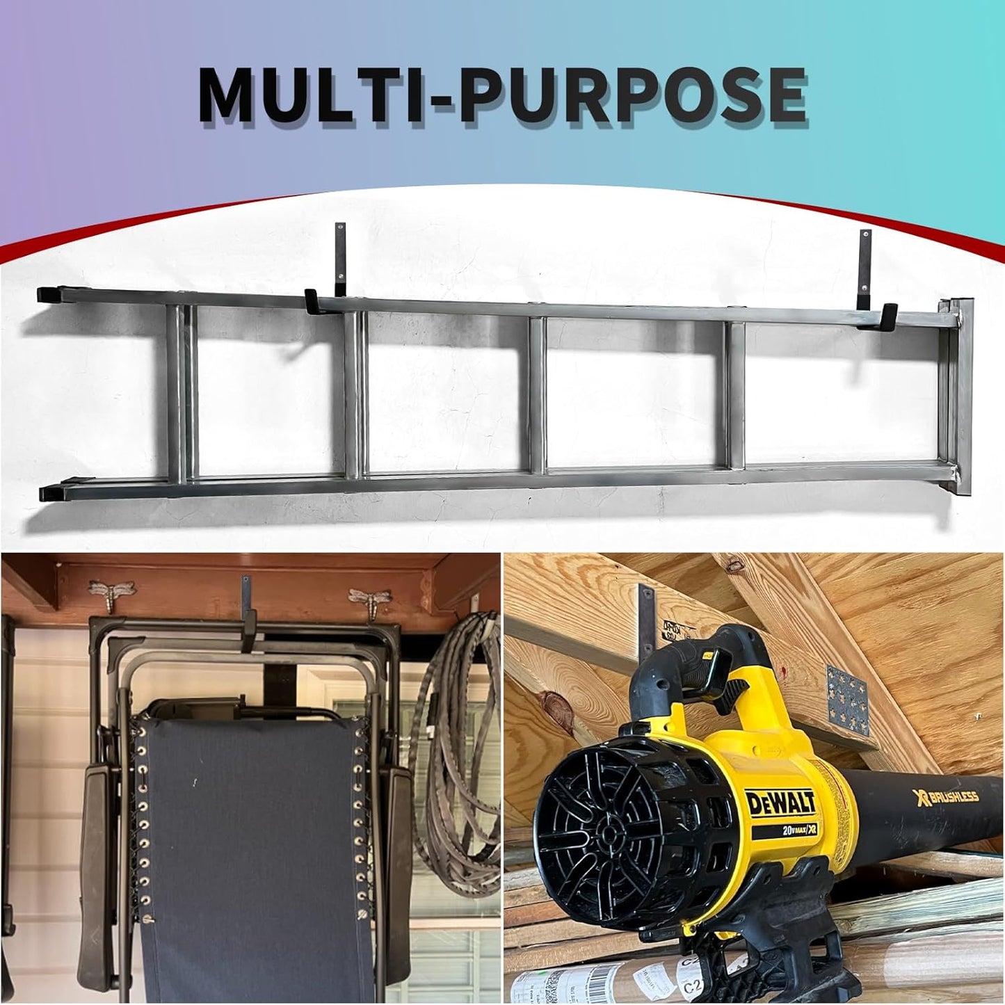 Heavy Duty Wall Mount Hooks, Utility Hooks, Tool Organizer - Steel Garden/garage Hose Hanger U Hooks (2, Small)-VerdiqueGarden