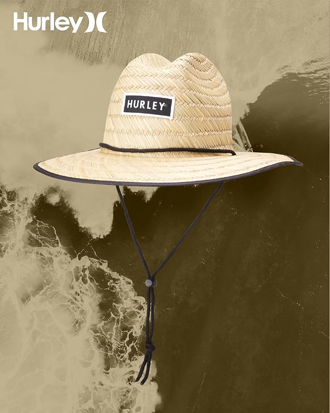 Hurley Men's Straw Hat - Bayside Lifeguard Straw Sun Hat-VerdiqueGarden