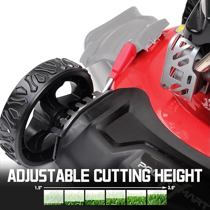 PowerSmart 21 in. Gas Lawn Mower with 144cc OHV Engine, 2-in-1 Push Mower with Mulching & Side-Discharge-VerdiqueGarden