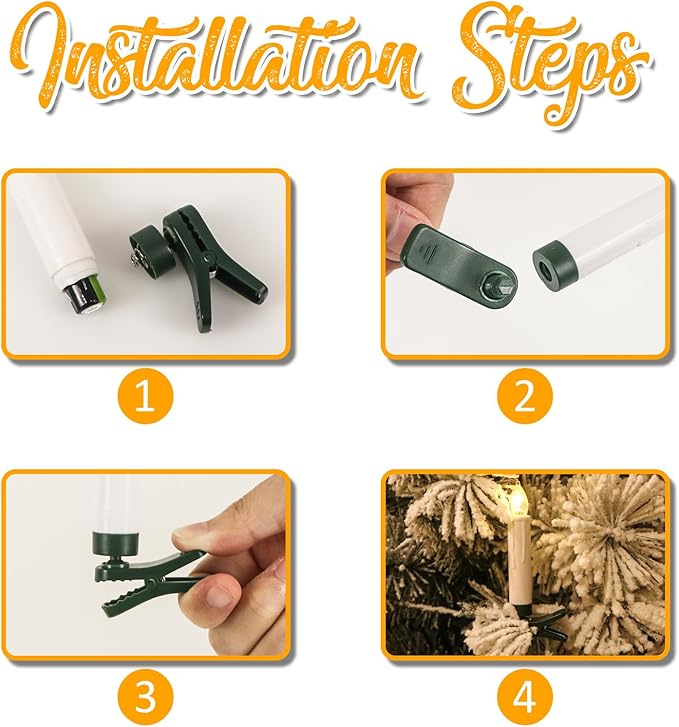 DRomance Christmas Tree Flameless Taper Candle Lights Battery Operated with 10-Key Remote and Timer, 10 Pack Plastic Flickering LED Taper Candles Multi-Using Home Garden Holiday Decor 3.4"-VerdiqueGarden