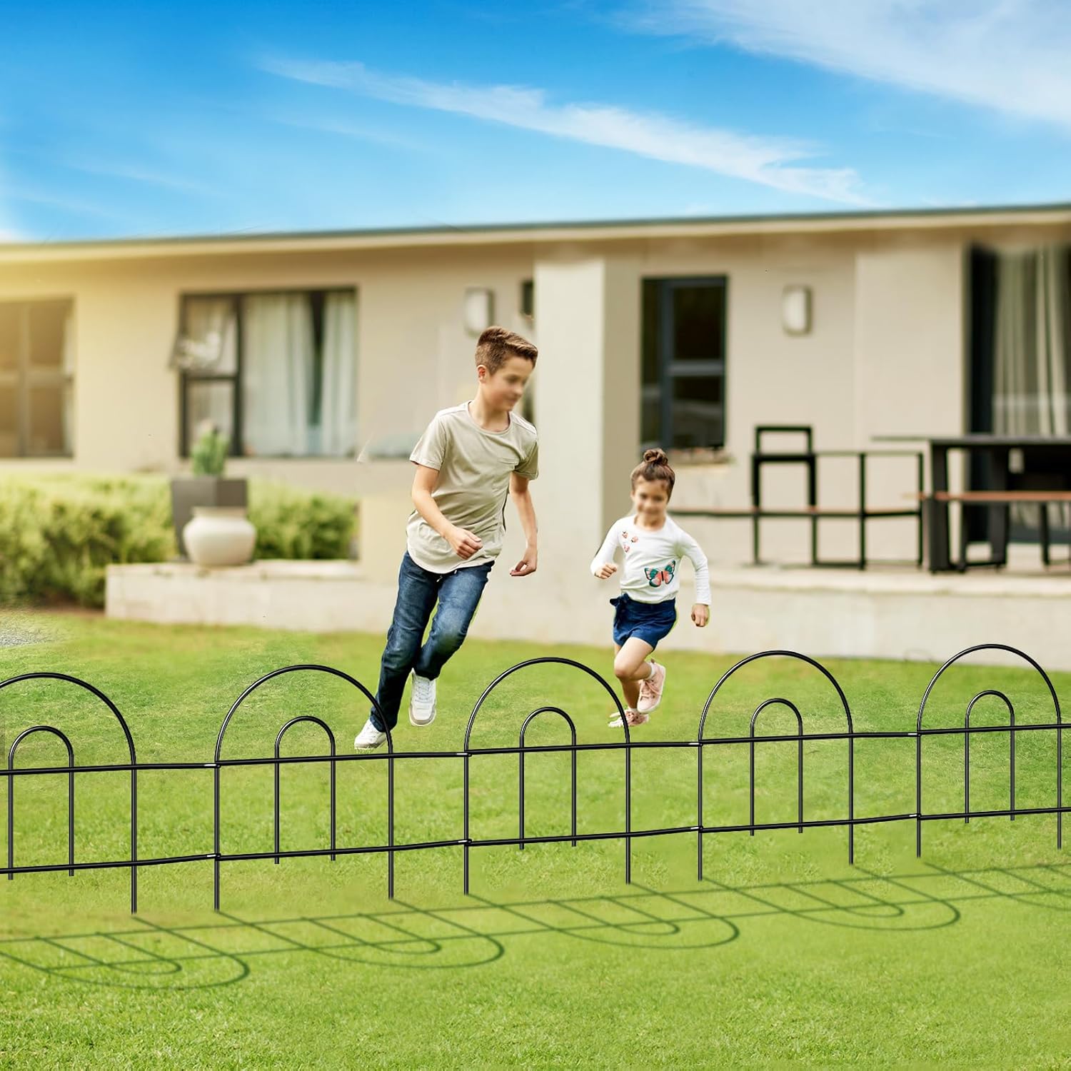 Decorative Black Garden Border Fence 18inX50ft Metal Wire Edging Flower Bed Folding Fences Panel Outdoor Garden Fencing Patio Edge Landscape for Yard-VerdiqueGarden