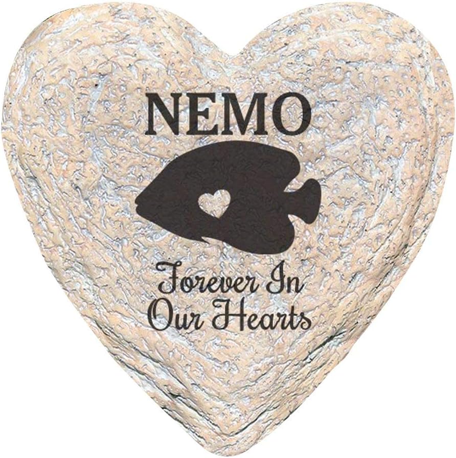 GiftsForYouNow Engraved Assorted Animals with Heart Memorial Heart Garden Stone, Fish Our-VerdiqueGarden