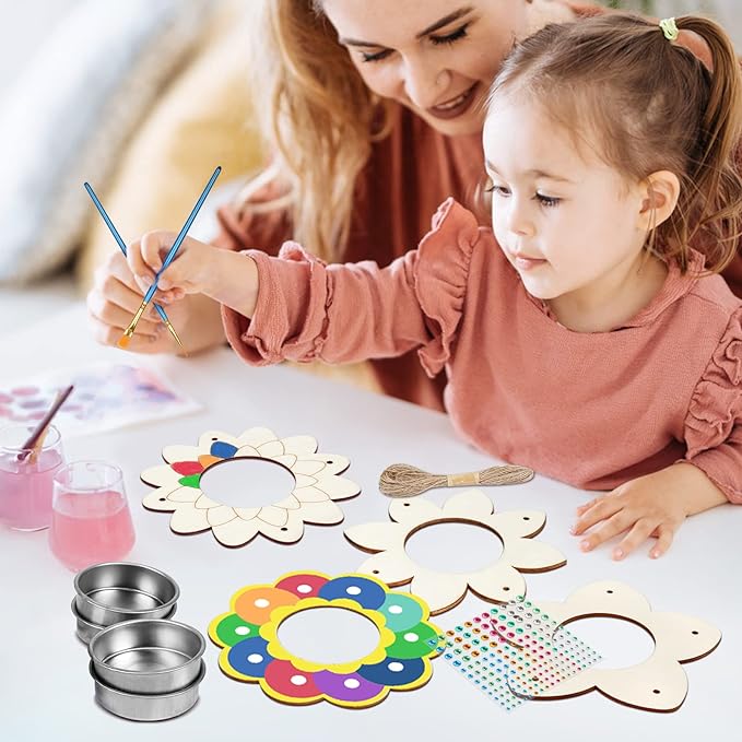 Fennoral 4 Pack Bird Feeder Kits for Kids Make Your Own Bird Feeders Wooden Arts and Crafts for Kids Ornaments DIY to Paint Bird Feeders Craft for Spring Winter Garden Outdoor Activities Project-VerdiqueGarden