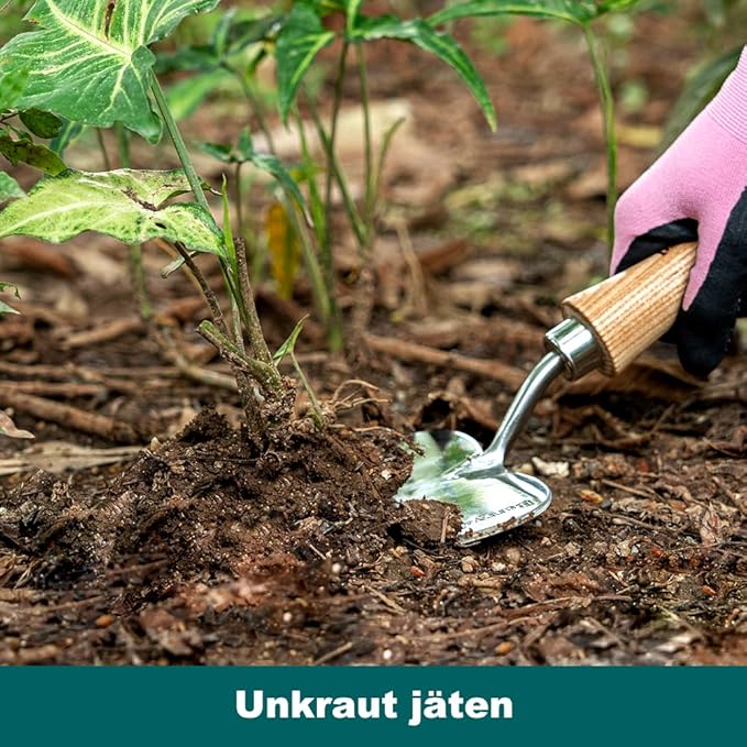 Berry&Bird Perennial Trowel, Oversized Garden Potting Trowel with Sharp Blade Wood Hand Shovel, Stainless Steel Planting Trowel Gardening Tool for Roots,Planting,Digging,Transplanting and Cutting-VerdiqueGarden