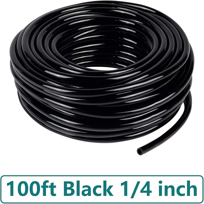 1/4 inch Blank Distribution Tubing Drip Irrigation Hose,100ft Soft Watering Tube for Small Lawn Garden Irrigation System-VerdiqueGarden