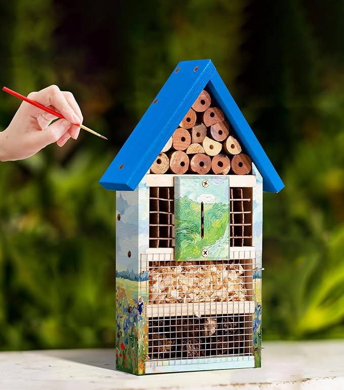 2 PK Large Cedar Wood Insect House Kit for DIY Project Backyard Insect House, Bee House, Nesting Habitat Shelters, Garden Shelter for Bees, Butterflies, Bugs-VerdiqueGarden