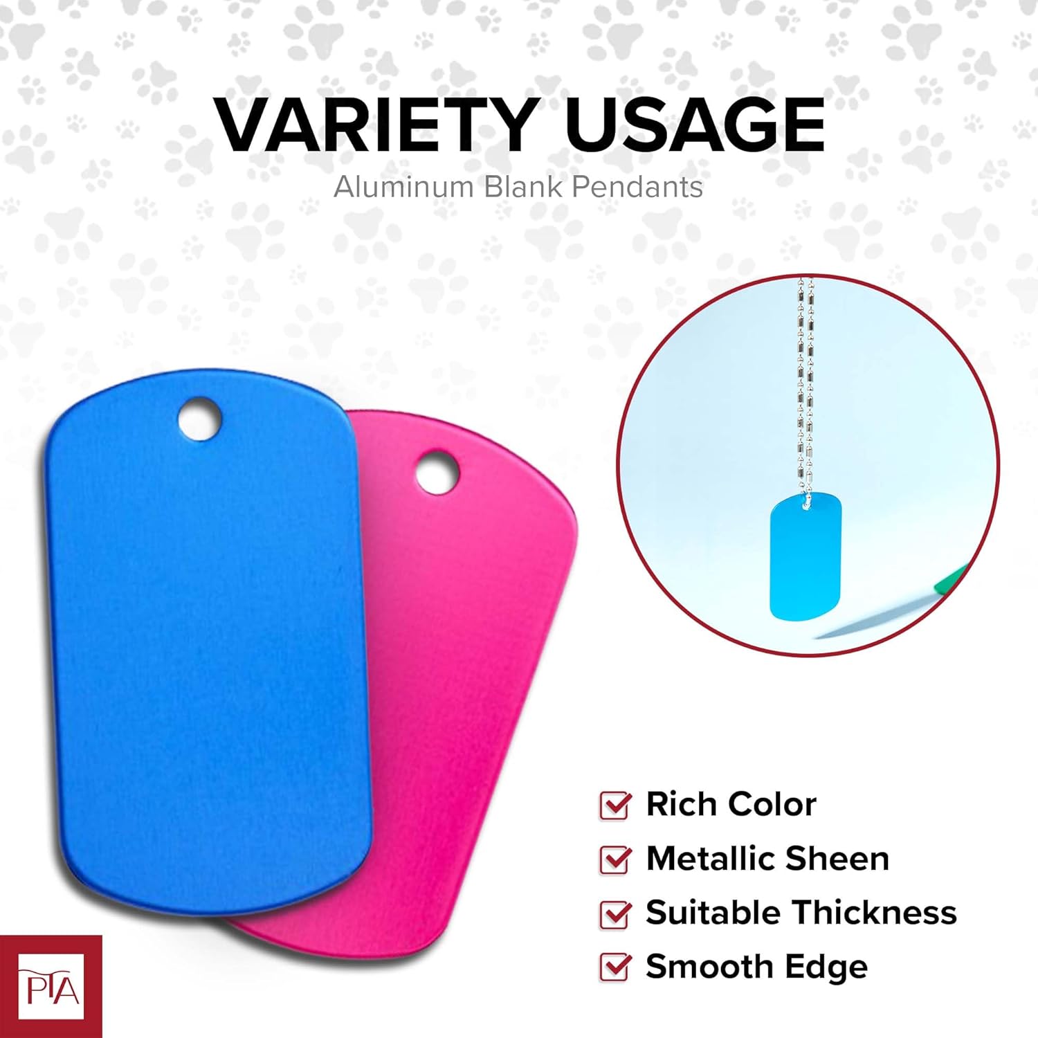 [Press TX Art] 40 Pcs Round(Circle), Bone, Rectangle, Heart Anodized Aluminum Stamping Blanks Tags 10 Mixed Colors Metal Engraving ID Name Tags with Rings (Rectangle in 10 Colors)-VerdiqueGarden