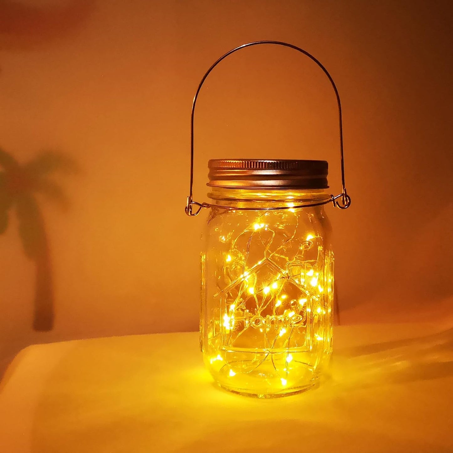 Solar Mason Jar Lights,4 Pack 30 Led Starry Fairy String Hanging Jar Lights,Solar Lanterns for Outdoor Patio Party Garden Wedding Christmas Decorations Lights(Mason Jars/Handles Included)-VerdiqueGarden