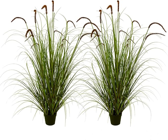 Artificial Plant 5ft(2pack) Tall Artificial Grass Plant,Faux Plants Indoor Home Decorative Artificial Plants & Flowers in Pot Fake Plant, House Plant Indoor-VerdiqueGarden