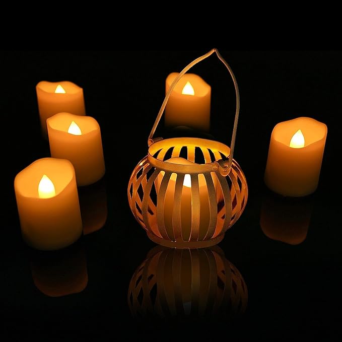 Rechargeable Tea Lights LED Flameless Christmas Candles, Set of 6 Electric Votive Tealights Flickering Candle with Remote Timer and Charging Holder for Home Centerpiece Party Holiday Decorations-VerdiqueGarden