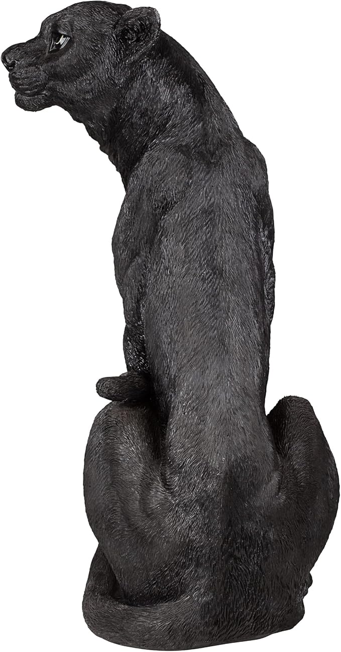 Design Toscano Pensive Panther Black Jaguar Statue-VerdiqueGarden