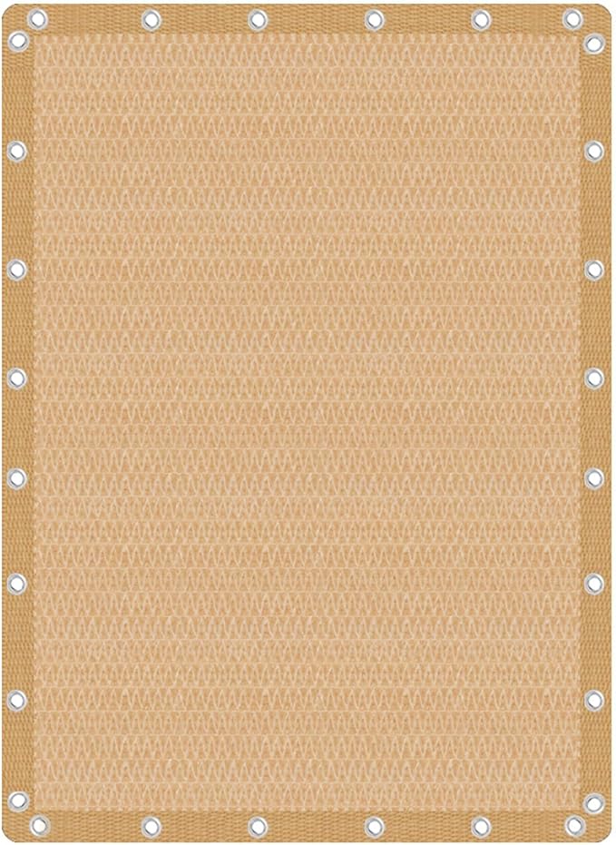 VICLLAX Shade Fabric Sun Shade Cloth Privacy Screen with Grommets for Patio Garden Pergola Cover Canopy 10x14 FT, Wheat-VerdiqueGarden