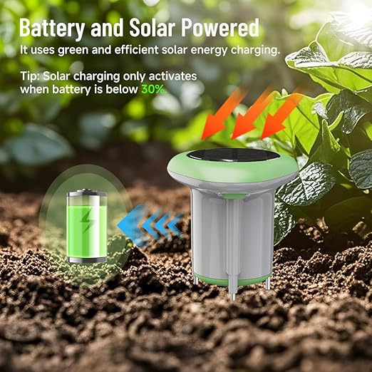 Smart 3-in-1 Soil Moisture/Temperature/Fertility Meter for Outdoor Plant, Soil Test Kit for Garden/Farming/Lawn, GreenVation Digital Soil Sensor with Tuya/Smart Life APP Push Notification-VerdiqueGarden