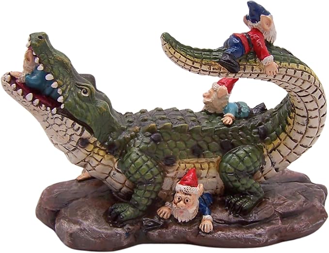 Gator Gnome: Whimsical Garden Figurine - Unique Home & Outdoor Decor-VerdiqueGarden
