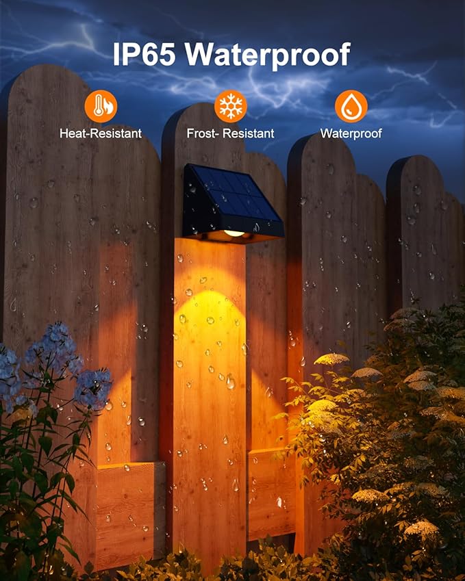 12 Pack Color Changing Solar Powered Fence Lights Outdoor Decorative LED Waterproof Yard Lighting for Outside Wall, Deck, House Patio, Rail, Stair, Backyard, 8 Colorful Modes, Easy 1-Min Installation-VerdiqueGarden
