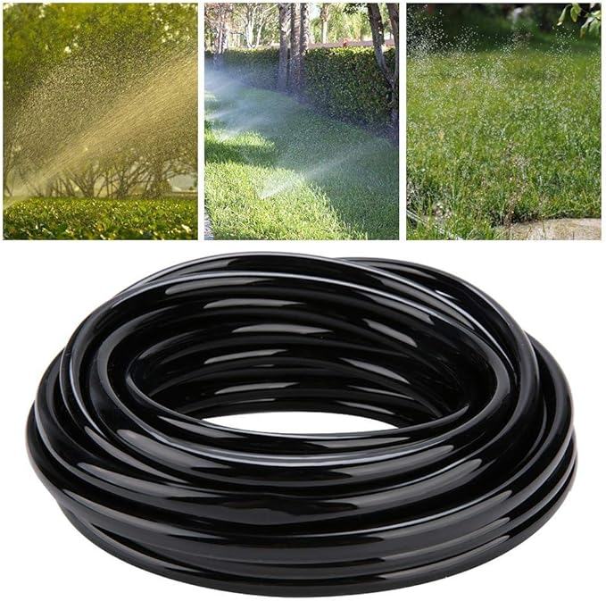 10M Irrigation Watering Hose Systems, 8/11mm PVC Flexible Pipe Drip Hose Tubing Watering Equipment,for Greenhouse flower plants lawn Garden-VerdiqueGarden