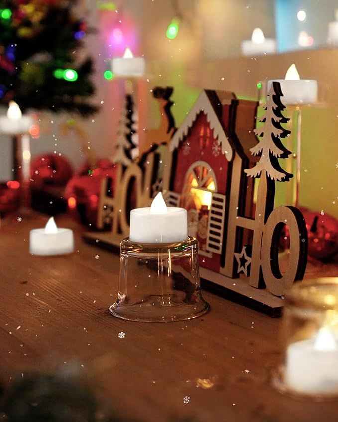 BEICHI Flameless Candles, 24Pack Battery Operated Candles, LED Tea Lights Candles Battery Operated, Flickering Fake Candles for Wedding Halloween Christmas Diwali- Pure White Light-VerdiqueGarden