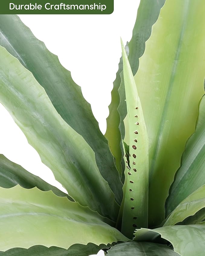 Velener 24 Inch Tall UV Resistant Artificial Agave Plant - Realistic Faux Succulent for Indoor & Outdoor Decor, Perfect for Home, Office, and Housewarming-VerdiqueGarden
