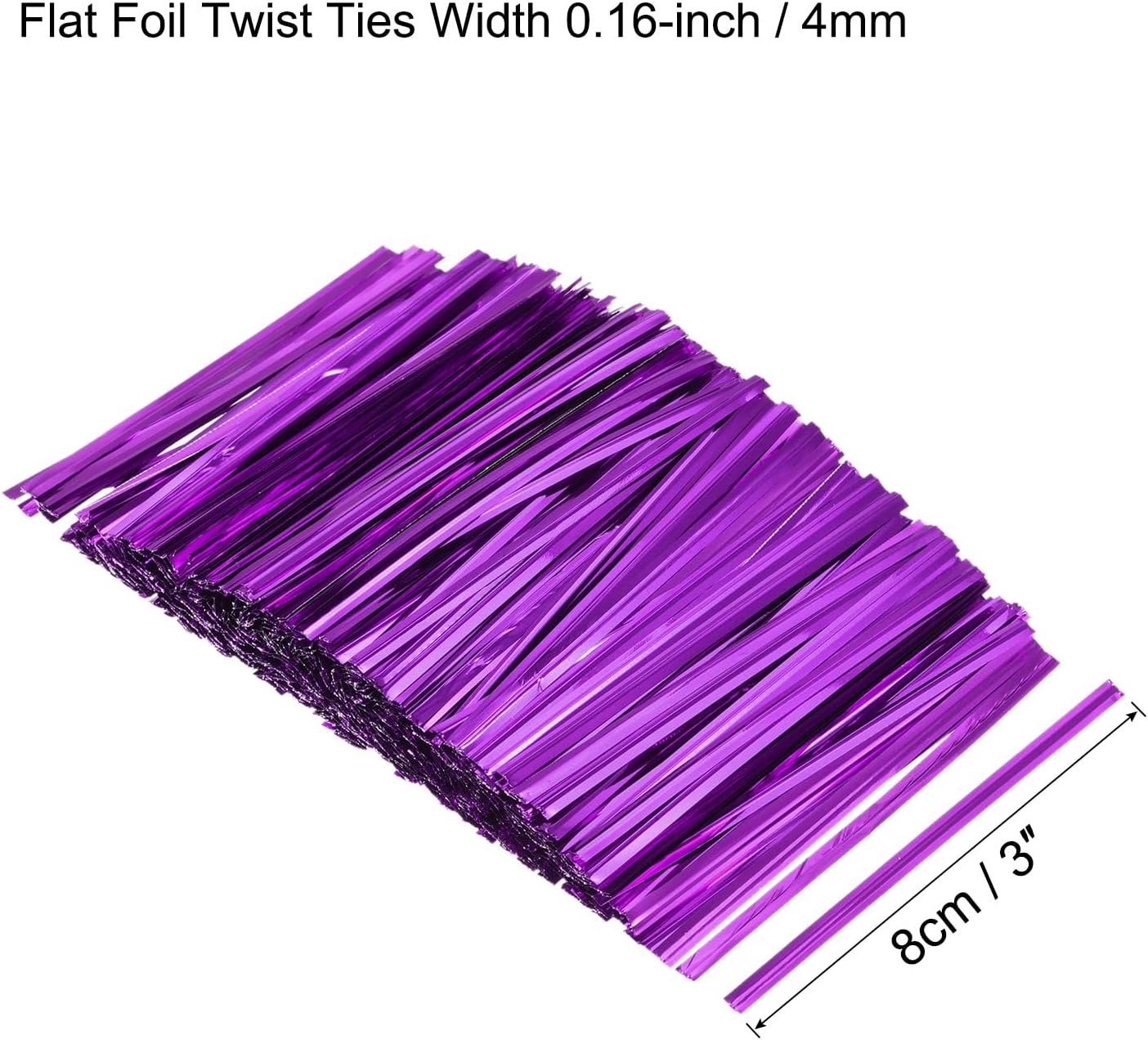 MECCANIXITY Foil Twist Ties 3" 8cm Metallic Plastic Closure Tie for Tying Bread, Candy, Cookies, Gift Bags Arts Crafts Ties Purple Pack of 750-VerdiqueGarden