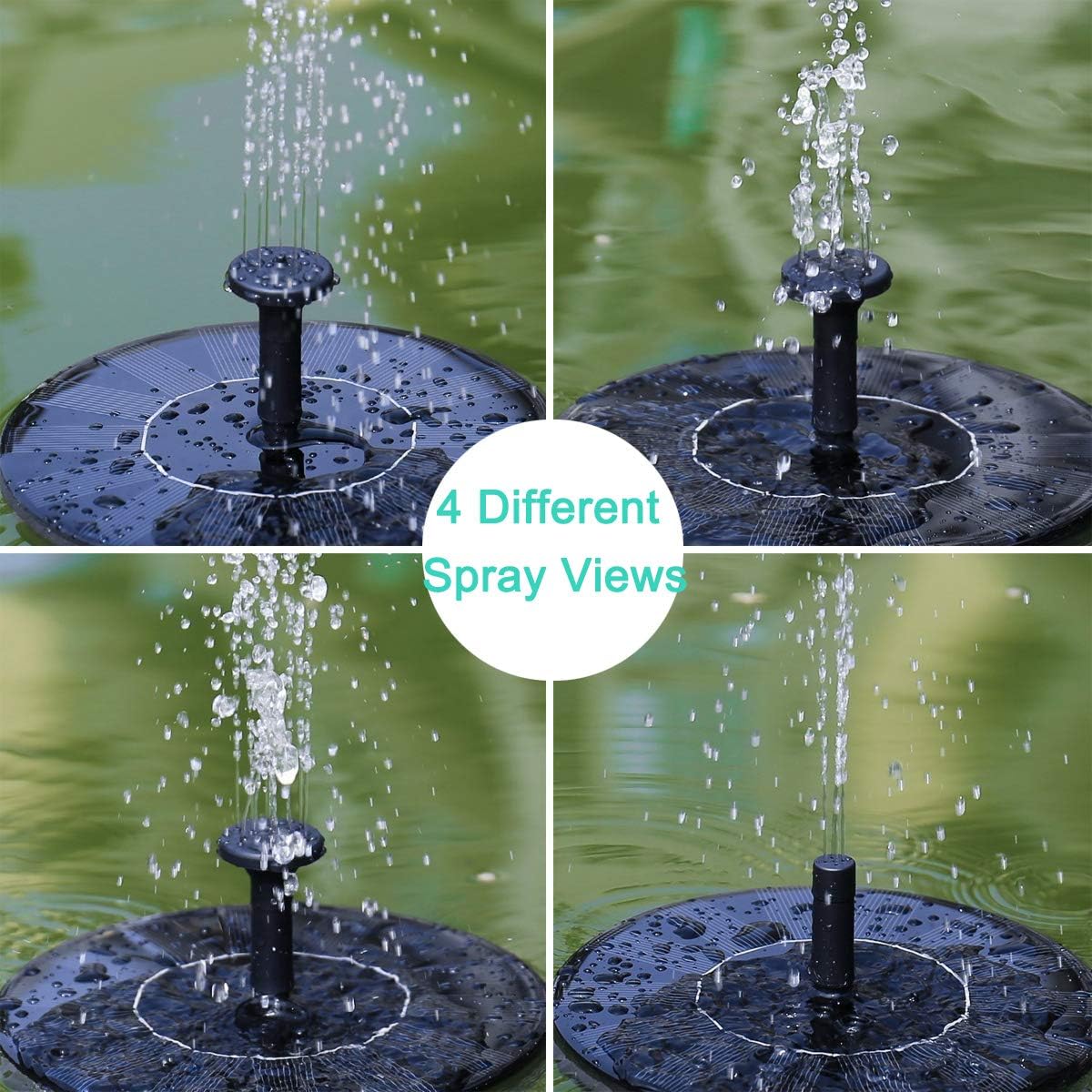 Solar Fountain Water Pump for Bird Bath, New Upgraded Mini Solar Powered Fountain Pump 1.5W Free Standing Solar Panel Kit Water Fountain for Garden, Pond, Pool, and Outdoor-VerdiqueGarden