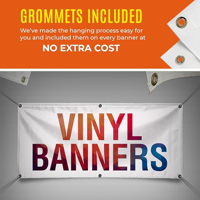 Personalized Passion Vinyl Banner 2' x 12' - Customized Banner for Business, Graduation, Birthday Parties - Indoor/Outdoor Use - Full Color 13oz Vinyl Custom Signs with HD Printed Text, Photos-VerdiqueGarden