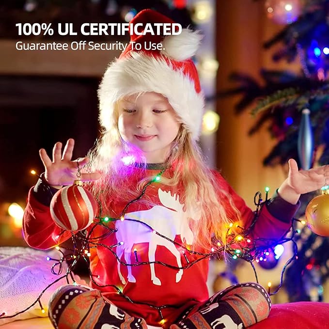 1000 LED 328ft 8 Modes with Timer Christmas String Lights IP55 Outdoor Waterproof UL Certificated Indoor Fairy Lights Garden Patio Wedding Christma Trees Parties Decoration Multicolor-VerdiqueGarden