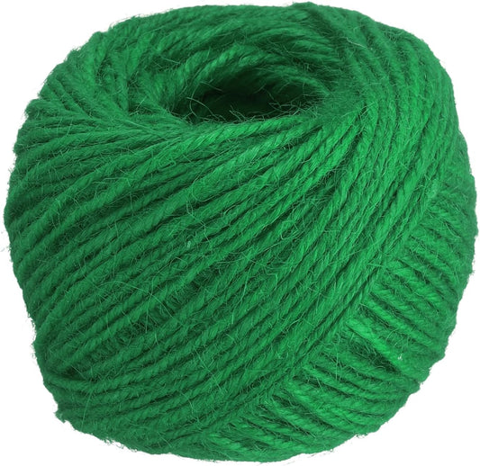uxcell 164 Feet Natural Jute Twine String,2mm Thin Garden Twine Rope Colored Plant String Cord for DIY Art Crafts Gift Wrapping Decoration Packing Gardening Plant Hanger,Green-VerdiqueGarden